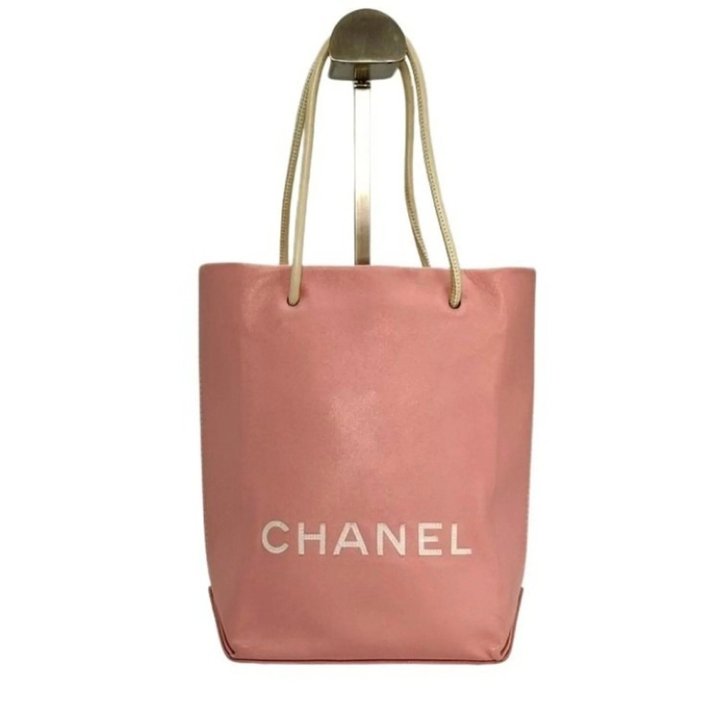 CHANEL Pink Leather Tote Bag